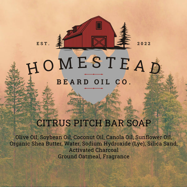 Citrus Pitch Exfoliating Bar Soap | Pine & Orange Artisan Soap