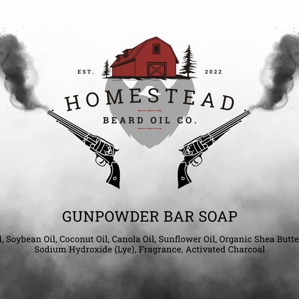 Gunpowder Musk Bar Soap with Activated Charcoal | Artisan Hand-Crafted