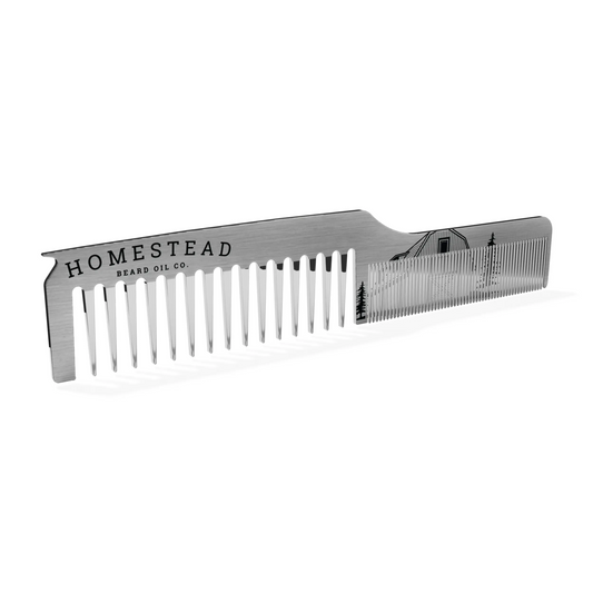 Stainless Dual Tooth Comb - Homestead Beard Oil Co